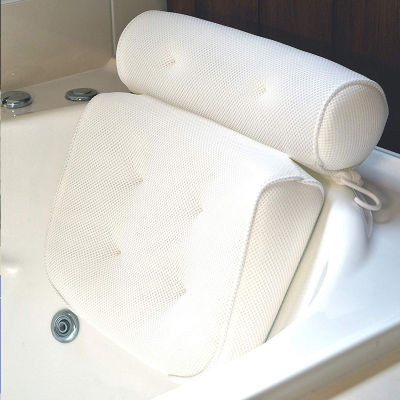 Breathable 3D Mesh Spa Bath Pillow with Suction Cups Neck And Back Non-Slip Bathtub Head Rest Pillow Bathroom Accessories