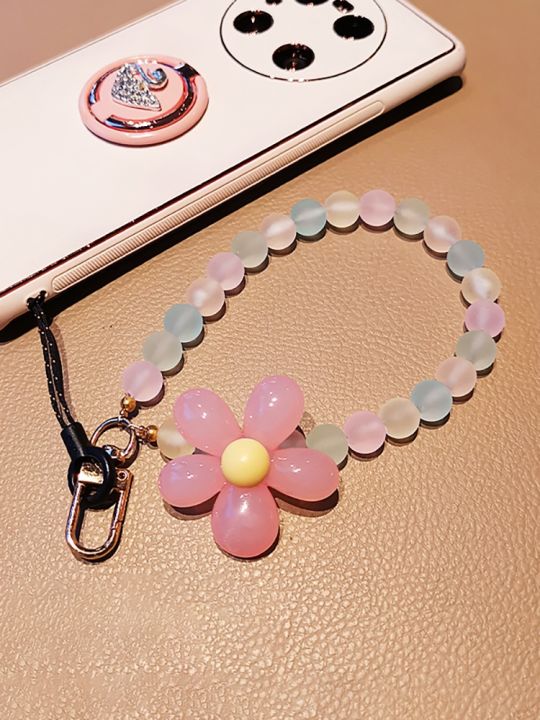 short-flowers-mobile-phone-lanyard-candy-color-wrist-rope-bracelet-anti-lost-phone-case-lanyard-key-ring-girls-bag-ins-accessory