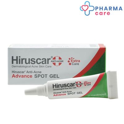 สูตรเข้มข้น Hiruscar Anti Acne Advance Spot Gel  ฮีรูสการ์ แอนตี้แอคเน่ แอดวานซ์ สปอตเจล  4 กรัม  [Pharmacare]