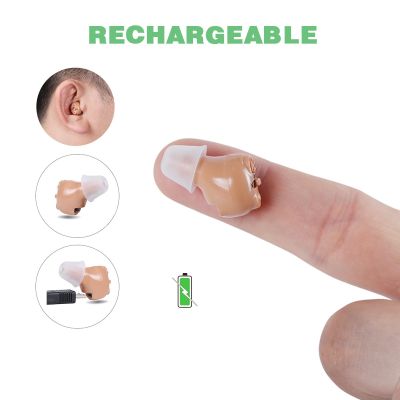 ZZOOI Mini Invisible Hearing Aid Rechargeable Hearing Aids USB Ear Aid Sound Amplifier For The Elderly Hearing Device Recommend