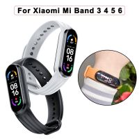 สายนาฬิกาข้อมือสายนาฬิกาสำหรับสมาร์ทวอตช์ Mi Band 3 4 5 6กำไลข้อมือซิลิโคน Band3 Band4 Band5 Band6