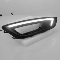 2Pcs รถสำหรับ Ford Focus 4 2015 2016 2017 2018 LED DRL ไฟวิ่งกลางวันกันน้ำหมอกโคมไฟสีเหลือง