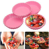 1Pc Non-Stick ซิลิโคน Tart แม่พิมพ์ Mini Quiche รอบ Fluted Flan เค้กตกแต่งเบเกอรี่เครื่องมือพิซซ่า Pan Mould