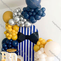 Navy Blue Balloons Arch Kit Silver Lemon Ballon for Beige Baby Shower Birthday Party Decorations Wedding Arche De Globos 109pcs