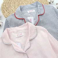 Sleepwear Womens Cotton Home Suit Pajamas Winter Long Sleeve Stripe Pyjama Female Casual Lounge Set Dropshipping