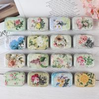 1PC Vintage Flower Printing Mini Tin Box For Jewelry Wedding Favor Metal Candy Box Decorative Storage Boxes Gift Home Storage Boxes