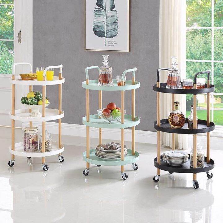 SPACE SAVER 3 TIER ROUND TROLLEY CART STORAGE ORGANIZER | Lazada PH