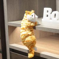 Realistic Furry Hanging Cat Cute Simulation Plush Cat Doll Animal Figurines Home Decoration Kitten Model Soft Toy Child Gift