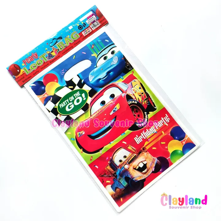 Cars Loot Bags Plastic Bag Party Needs Car Racing Racer Theme Clayland ...