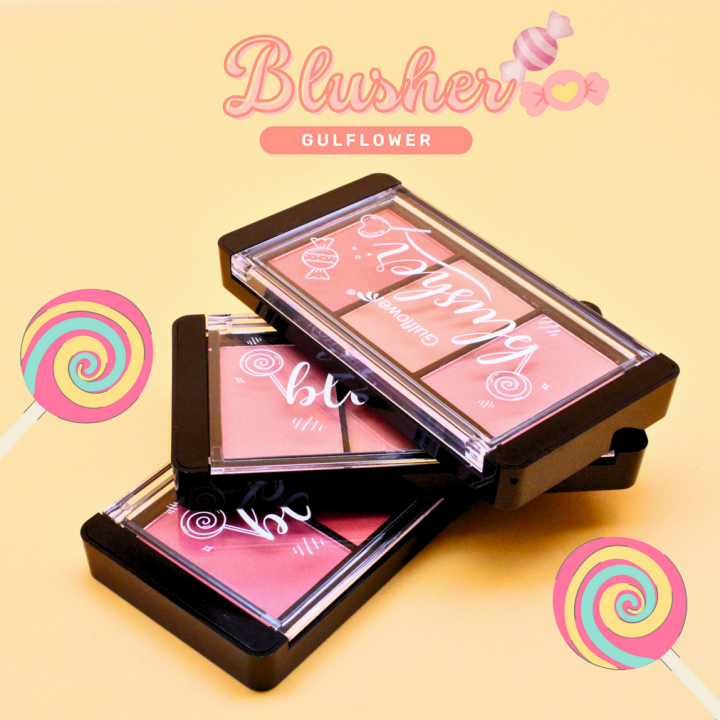【GnG】Cosmetics Gulflower Blusher 3 Color Blush On Powder Blush Long