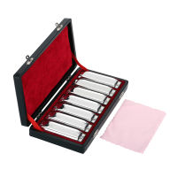 Swan Harmonica 10 Holes Harp Blues Harp Blues Harmonica Diatonic Harmonica Set 7 Piece (A-G) W/ Exquisite Box + Wipes