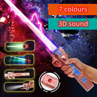 Lightsaber ของเล่นเด็กดาบเลเซอร์ Star 2 In 1 Flash Stick Fluorescent Stick Hair Light Saber ของเล่นเด็กดาบ RGB Light