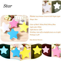 4 Colors Cute Pentagram Star Inligent Sensor Lighting Control Small LED Night Light USEU Plug Pink White Blue Yellow