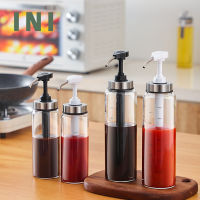 INI Sauce Syrup Dispenser Bottle Glass Olive Oil Dispenser With Wide Neck Press Pumps Head Kitchen Supplies New