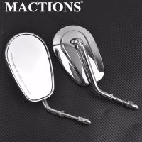 Tapered Teardrop Rearview Side Mirror Chrome For Harley Tou Softail Dyna Sportster Cruiser Street Bob Chopper Custom