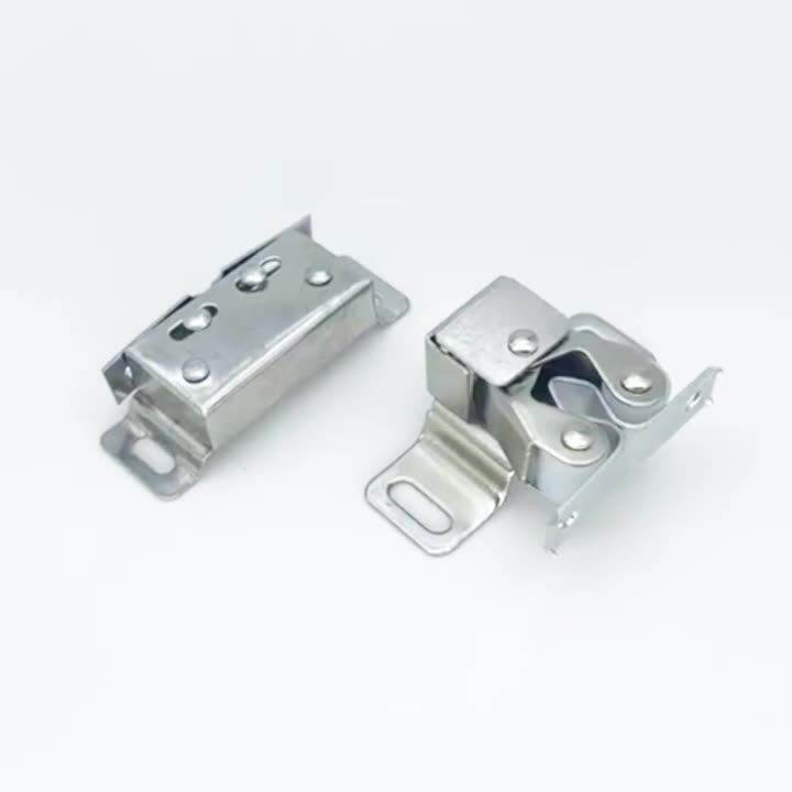 Wardrobe Door Stainless Steel Double Ball Roller Catch Latch Silver