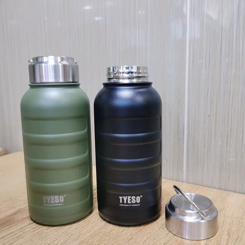 Tyeso Thermos Water Bottle 1000ml 750ml 360ml Double Stainless Steel Vacuum  Flask Mug Portable Outdoor Fitness