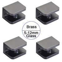 Top Quality 4PCS Solid Brass Thicken Glass Clamps Clips Acrylic Board Glass Fixed Holder Brackets for 5 12mm Glass No Drilling