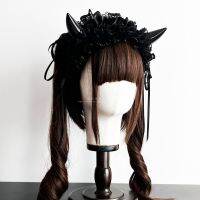 【hot】✹☌☒  Demon Horn Dark  Gothic Dead Hair Multi-layer Woman Headdress Sister Hairband