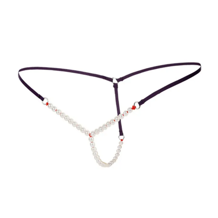 ℗ ผู้หญิงเซ็กซี่ Thongs และ G Strings ชุดชั้นในสีมุก G String