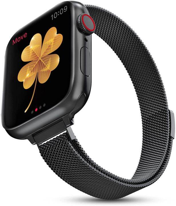 สายลูปแม่เหล็กสำหรับสายคาด-apple-watch-สแตนเลสสร้อยข้อมือเหล็ก-i-watch-series-3-4-5-6-se-7-8-40มม-44มม-45มม-41มม-42มม-38มม-49มม