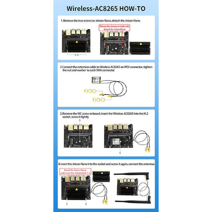 dual-mode-intel-ac8265-wireless-nic-module-support-2-4ghz-5ghz-wifi-and-bluetooth-4-2-for-jetson-nano-developer-kit