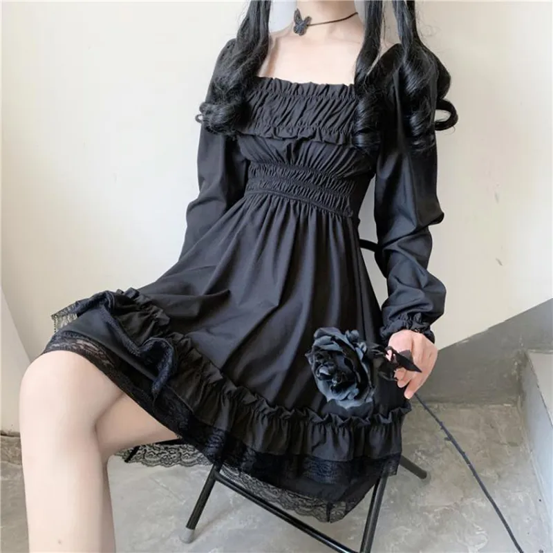 SAWU Đầm Gothic Lolita Đầm Đồng Phục Ngoại Cỡ Dễ Thương Tay Dài ...