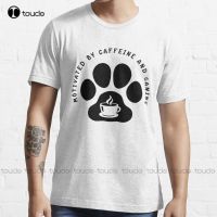 Motivated By Caffeine And Canines   For Coffee And Dog Lovers T Shirt Custom Aldult Teen Unisex Digital Printing Tee Shirts New XS-6XL