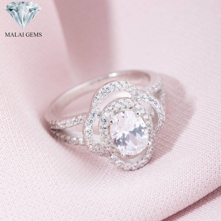 malai-gems-แหวนเพชร-เงินแท้-925-เคลือบทองคำขาว-ประดับเพชรสวิส-cz-รุ่น-071-2s10275-r-แถมกล่อง-แหวนเงินแท้-แหวนเงิน