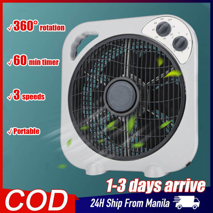 Mini Box Fan Desk Fan Portable Electric Fan Inverter Timer 3speed 360