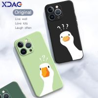 Cute Idiot Duck Phone Case for iPhone 14 13 12 11 Pro Max Mini 7 8 Plus X XR XS Max SE 2020 2022 Back Cover iPhone11 iPhone13