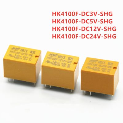10pcs/lot Relay HK4100F-DC24V-SHG HK4100F-DC12V-SHG HK4100F-DC5V-SHG HK4100F-DC03V-SHG 3V 5V 12V 24V 3A 6pins Mini Power Relays Replacement Parts