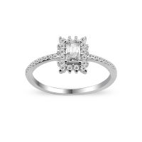 Square Simulation Diamond CZ Ring 925 Sterling Silver , helo square silver ring, แหวนรัศมีประกายสี่เหลี่ยม ,แหวนเงินเพชร cz เหลี่ยม 925