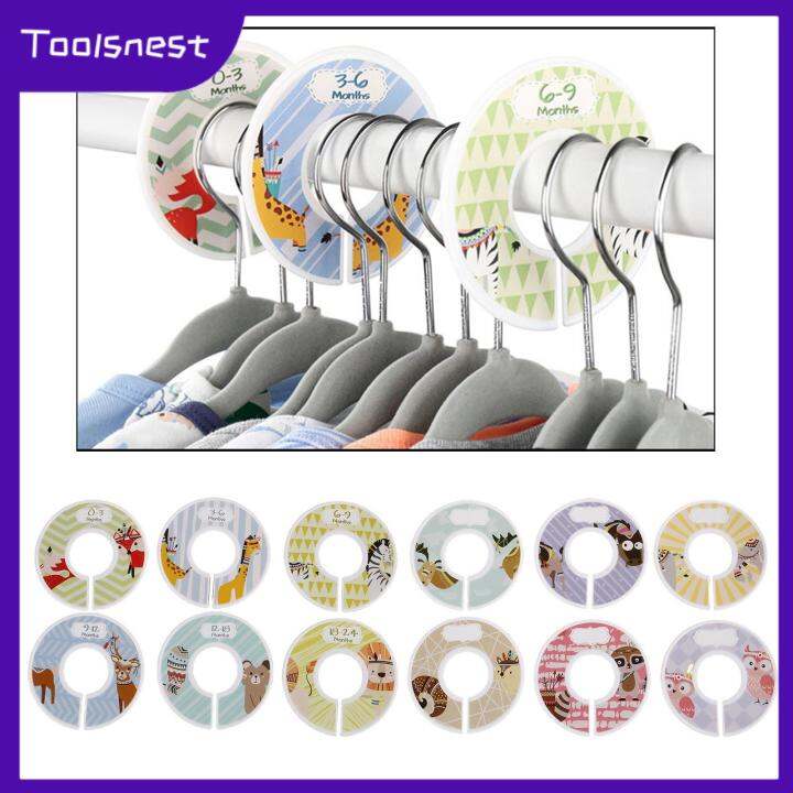 Toolsnest Baby Clothing Rack Size Dividers Round Clothes Size Tags