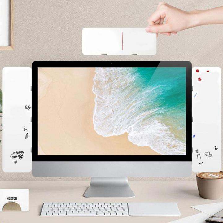 computer-monitor-memo-board-dry-erase-computer-side-panel-memo-writable-on-both-sides-sticky-note-holder-pen-and-sponge-included-computer-monitor-accessories-for-desk-workplace-natural