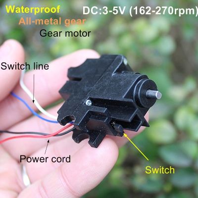 【Worth-Buy】 1ชิ้น Dc3v-5v 162-270รอบต่อนาทีเกียร์โลหะทั้งหมดกันน้ำสำหรับอุปกรณ์ของเล่น Diy