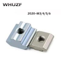 20pcs T Sliding Nut 20-M3 20-M4 20-M5 20-M6 Square Block Nuts for 2020 Series Aluminum Profile Accessories Groove 6