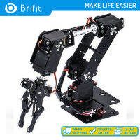 【รวม MG996 เซอร์โว】Brifit 6DOF Robot Arm Gripper Kit แผ่นอลูมิเนียมหนา 2 มม. พร้อมเฟืองโลหะเพื่อปรับปรุงความเสถียรของแขนเหมาะสำหรับการสอนในมหาวิทยาลัยการผลิต Idy