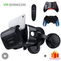 2022Shinecon VR แว่นตา Viar 3D ชุดหูฟังความเป็นจริงเสมือนหมวกกันน็อคอุปกรณ์แว่นตาเลนส์สำหรับมาร์ทโฟนสมาร์ทมือถือศัพท์มือถือเกม