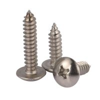 GB/T 10/25pcs M5 TA 304 stainless steel large flat head self tapping screw round head phillips truss mushroom wood screw screws Nails Screws  Fastener