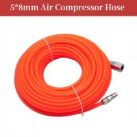 5x8mm High Pressure Flexible Air Compressor Hose with Male/Female Quick Connector 5M Red Pneumatic Hose