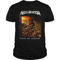 เสื้อยืดแขนสั้น ผ้าฝ้าย พิมพ์ลาย Helloween Walls Of Jericho Cool GJcjhj50HJlbah85 สําหรับผู้ชาย E3NE