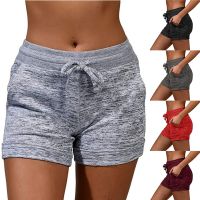 2023 Summer Womens Drawstring Shorts Gray Elastic Casual Sports Quick Drying Fitness Breathable Female Sweatpants Shorts Female