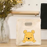กระเป๋าใส่กล่องอาหารกลางวัน แบบพกพา พิมพ์ลายหมีพูห์ เหมาะกับของขวัญ สําหรับปิกนิก ปิกนิก 【BYUE】
