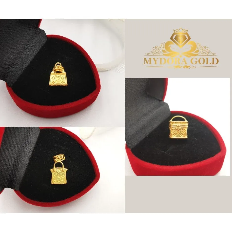 MydoraGold Fashion Series, Charm & Bead Branded Bag Emas 916, 916 名牌小金包吊坠  [916 Gold] Gold Charm 916 Gold Pendant 916 Jewellery Charm Emas Bracelet  Charm Loket Emas