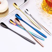 304 Stainless Steel Long Handle Stirring Spoon Coffee Tea Spoons Dessert Spoon Stirring Rod tiny spoon gold kitchen accessories Serving Utensils