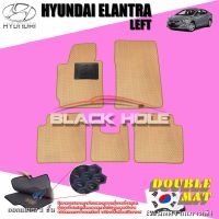 Hyundai Elantra Left ปี 2014 - ปัจจุบัน พรมรถยนต์ HyundaiElantraLeft พรมเข้ารูปสองชั้นแบบรูรังผึ้ง Blackhole Double Mat รุ่น DKHUELYR-L ฟรีแพดยาง