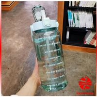 Thaihome ขวดน้ํา 2000 ml ลิตร สีใส ดีไซน์สวย พร้อมส่ง ขวดน้ำบอกเวลา plastic cup