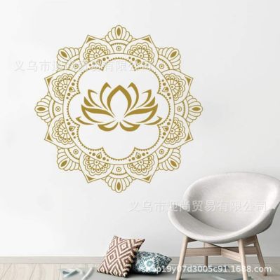 [COD] Manufacturers wholesale creative golden lotus wall stickers decoration bedroom girl room generation carved