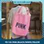 Túi tote đeo vai PINK vừa A4 đựng đồ vải canvas mềm đi học đẹp thời tang thumbnail